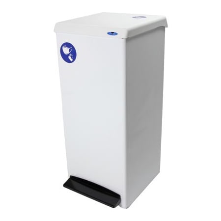 Frost Frost Step-On PPE Waste Can, 25.1 Gallon White 305-PPE